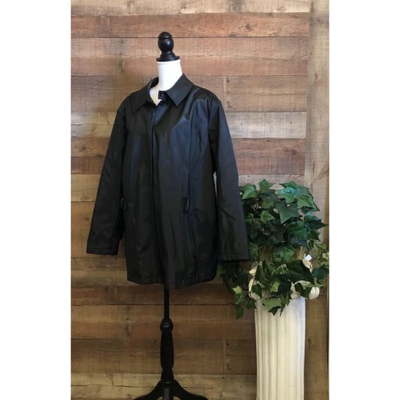 Size 3X 24W/26W OutBrook Black Vinyl Coat - Picture 2 of 7